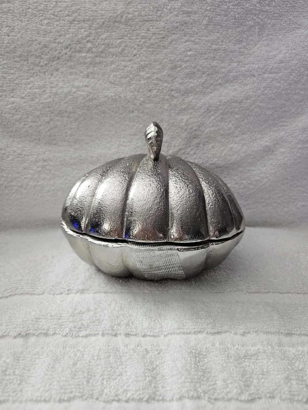 Threshold Studio McGee Silver Shell Container Metal Covered Trinket Box